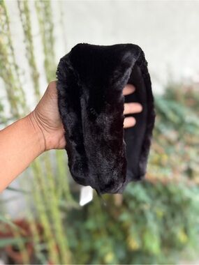 Vtg Black Faux Fur Headband - Women Accessories